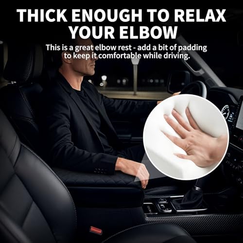 Center Console Armrest Cover Compatible with Toyota 4Runner 2010-2024 Accessories, Premium Leather Arm Rest Cover Pad, Car Middle Console Cover (Black) - size: 2010-2024 Toyota 4Runner