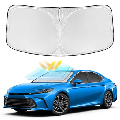 Windshield Sun Shade for Toyota Camry 2025 2026 LE XLE Hybrid SE XSE - 4 Layers Car Sunshades for Front Windows Shade Cover Custom Fit Camry Sun Visor 250T Retractable Blocks Shade UV Rays Accessories - size: for Camry 2025-2026