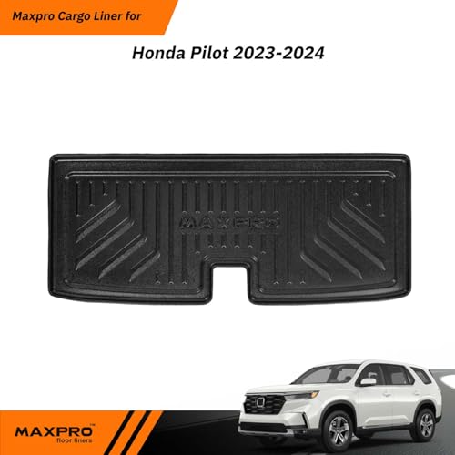 Premium MAXPRO All Weather Cargo Mat Compatible with Honda Pilot 2023-2025 | Rear Trunk Liner Custom Fit | Waterproof Heavy Duty Cargo Tray Interior Floor Protection Floor Mat - size: Cargo Liner (5th Row)