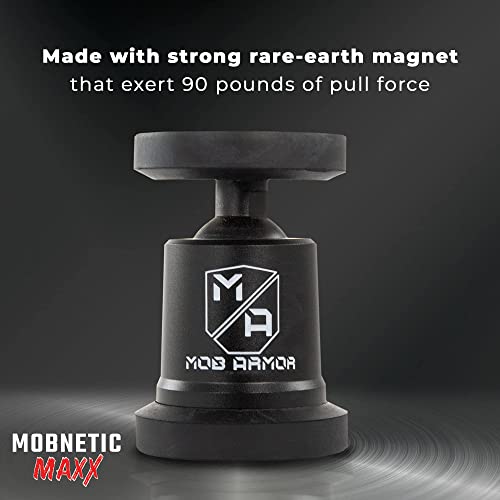 Mob Armor MobNetic Maxx - USA Assembled Magnetic Phone Holder for Car, Magnetic Car Phone Mount, 90-Degree Tilt, 360-Degree Rotation, Aluminum Metal, Compatible with iPhone & Android - Red - color: Red