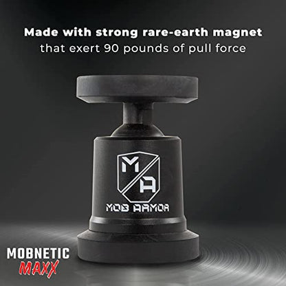 Mob Armor MobNetic Maxx - USA Assembled Magnetic Phone Holder for Car, Magnetic Car Phone Mount, 90-Degree Tilt, 360-Degree Rotation, Aluminum Metal, Compatible with iPhone & Android - Red - color: Red