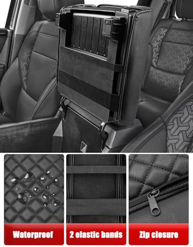 KBH Center Console Armrest Cover for Toyota Tundra 2022 2023 2024 2025 2026, Vinyl Leather Trim, Durable Middle Console Protector, Zipper Closure, Anti-Scratch - size: Toyota Tundra 2022-2026, Black