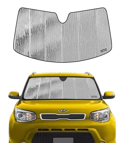 Pigenius Windshield Sunshade for Kia Soul 2014-2019 (Gen 2 / Chassis PS) Wagon, Reversible Silver/Black - size: for Kia Soul Wagon 2014-2019