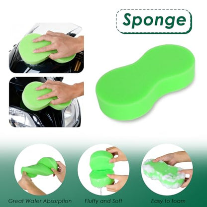 9 Pack Motorcycle Cleaning Kit, Motorcycle Detailing Kit with Chain/Wheel/Rim/Tire Brush, Sponge, Wash Mitt, Detailing Brush, Professional Cleaning Tool for Motorcycle Bike