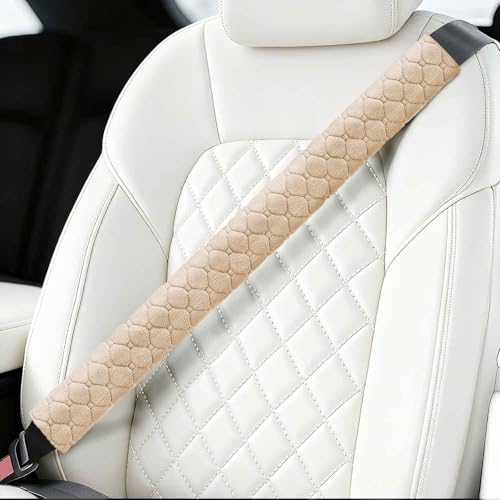 WSSROGY 24 Inch Long Car Seatbelt Cover, Soft Comfort Seatbelt Protector Pads Strap Protecting Neck Shoulder Clothes for Car SUVS Truck (Beige) - color: Beige
