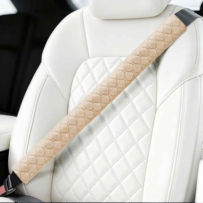 24 Inch Long Car Seatbelt Cover, Soft Comfort Seatbelt Protector Pads Strap Protecting Neck Shoulder Clothes for Car SUVS Truck (Beige) - color: Beige