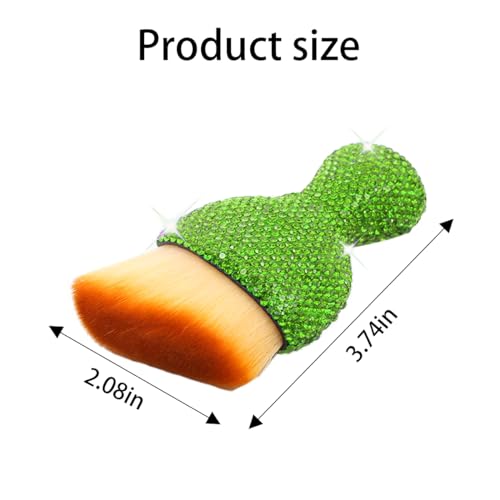zipelo Auto Interior Dust Brush, Car Detailing Cleaning Brush with Diamond, Bling Handle Soft Bristles Dusting Tool, Scratch Free Dirt Clean Brushes for Vehicle Dashboard, Air Conditioner Vent (Green) - color: Green