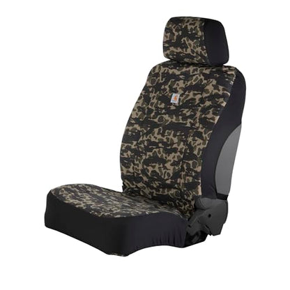 Carhartt Universal Nylon Duck Canvas Fitted Bucket Seat Cover, Durable Seat Protection with Rain Defender, Single, Blind Duck Camo - color: Blind Duck Camo, size: One Size