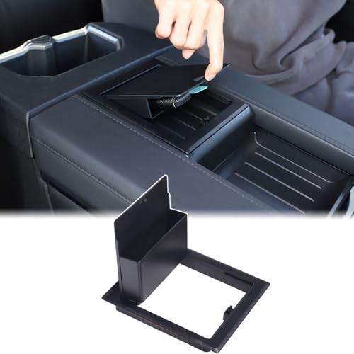 Aunginsy Armrest Hidden Storage Box Compatible with Toyota Tundra 2022-2025 2026, ABS Center Console Handrail Privacy Storage Organizer Tray Armrest Box Container Insert Pallet Manager Accessories - color: Matte Black