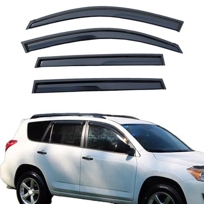 Tape On Window Visors Rain Guards Compatible with 2006-2012 Toyota Rav4,Side Vent Window Deflector Exterior Rain Guard Shade,Weatherproof,UV Resistant,Easy Installation, Enhanced Airflow & Style - size: For Toyota Rav4 2006-2012