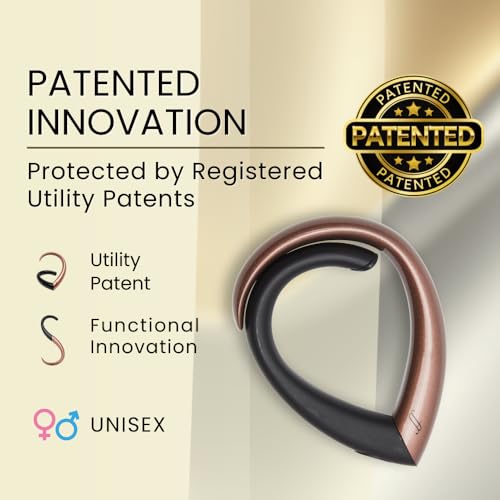 EMBRACE Purse Hook Hanger – Lightweight, Durable Teardrop S Hooks | Bag Clip Holds 22 lb Bags, Backpacks, Totes | Purse Charms for Women, Men | Caviar & Cognac - color: Caviar/Cognac