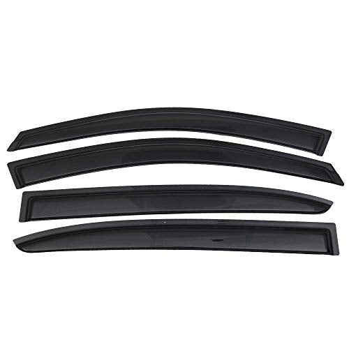 IKON MOTORSPORTS Tape On External Window Visors, Compatible with 2013-2017 Honda Accord Sedan, Smoke Tinted Acrylic 4 Pieces Rain Guards - color: Slim Style Smoke/Tinted