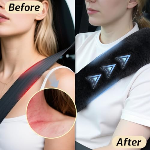 Aegis Cover Sheepskin Seat Belt Cover, Premium Australian Merino Wool Padding, Ultra-Soft & Durability, 0.5" Thick Seat Belt Pads, Universal Fit for Car, Truck, SUV 2Pack (Sand) - color: SAND