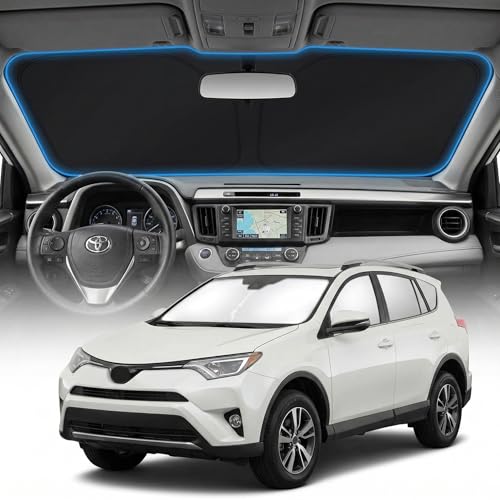 for Toyota Rav4 Sun Shade Windshield Cover - Custom Fit Rav4 Accessories 2013-2018 Sunshade Foldable UV Protection & Heat Shield Sun Visor Accessories - size: For Toyota Rav4 2013-2018