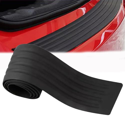 Car Rear Bumper Protector Guard Door Sill Protector Anti-Collision Trunk Guard Strip Car Rear Trim Door Entry Sill Guard Non-Slip Rubber Vehicle Trim Cover Protection (Black 104cm) - color: Black, 104CM