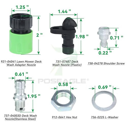 490-900-M061 Deck Wash Kit Replaces 490-900-0025 Including 921-04041 Lawn Mower Deck Wash Adapter Nozzle, 737-04003D Deck Wash Nozzle(Stainless Steel), 731-07487 Deck Wash Nozzle (Plastic) - color: A01 1x490-900-M061 Deck Wash Kit