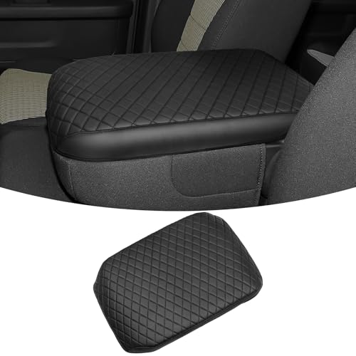 ZZEQYG Center Console Cover for Dodge RAM 1500 2500 3500 2002-2012 Accessories Center Console Cover Armrest Box Cover Leather Auto Armrest Cover Protector (Fits Jump Seat Console Only) - color: For RAM 1500 2002-2012(Jump Seat)