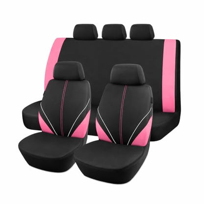 Mandark Car Seat Cover Full Set, Beathable Waterproof Heavy-Duty Vehicle Front and Rear Split Bench Seat Covers, Auto Interior Chair Protector, Universal for SUV Automobile Truck (Pink) - color: Pink