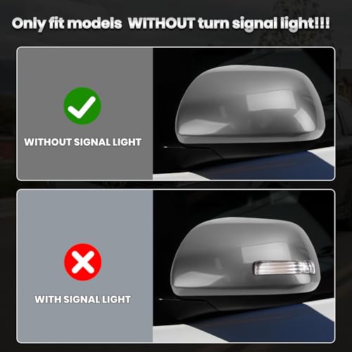 Compatible with 2012-2020 Toyota Sienna Left Side Mirror Cover Cap, Gray Driver Side Clip-on Mirror Cap Replacement Without Turn Signal Light Replaces for 87945-08021-B1 - color: Left Gray