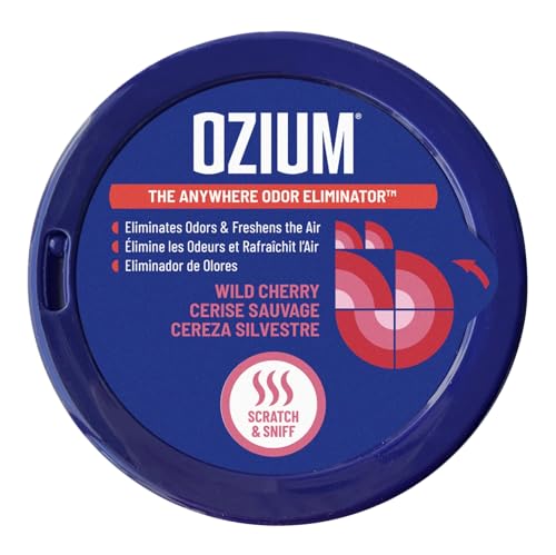 Ozium Odor Eliminating Gel Air Freshener 4.5 oz Wild Cherry for Home Car Office (2-pack) - size: 1 Count (Pack of 2)