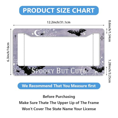 Cute Halloween License Plate Frame Retro Bats Web Spooky Personalise Stainless Steel Funny Design Compatible with Standard License Plate Holder for USA and Canada 6.3 x 12.2 in - color: Cute Halloween, size: 6.3 X 12.2 In-1PC