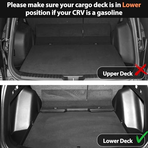 Auxko All Weather Cargo Liner Fit for Honda CRV 2023 2024 2025 2026 (Non Hybrid) Lowest Position TPE Rubber Liners CRV Accessories All Season Guard Odorless Anti-Slip Cargo Mat Black - size: crv gas|2023-2026|lower cargo mat