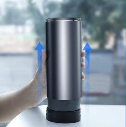 Tumecos Car Trash Can Vehicle Automotive Cup Holder Bottle Trash Can Garbage Can with Lid Dust Box Cup Holder (Grey) - color: Grey