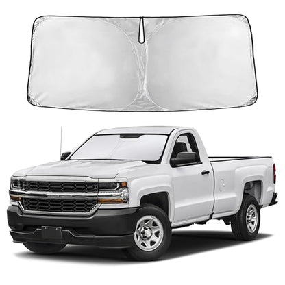 Autovir Windshield Sun Shade Fit for 2014-2016 2017 2018 Chevrolet Silverado 1500 Sun Shade, Front Window Sun Visor, UV Protection, Heat Blocker, Foldable Car Accessories - size: For Chevrolet Silverado 1500 2014-2018