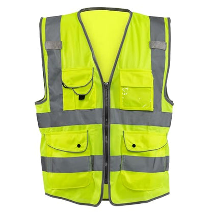 Neiko High Visibility Safety Vest ANSI Class 2, 9 Pockets - size: 3X-Large, style: Vest