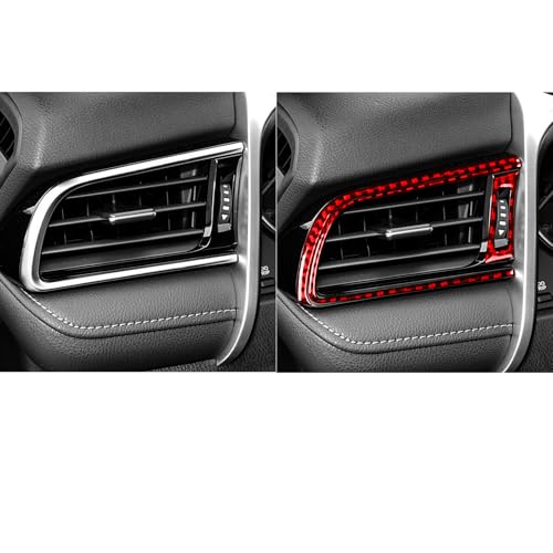 Real Red Carbon Fiber Compatible with Toyota Camry 2018-2024 Accessories Car Front Row Left Right A/C Vents Kit Cover Interior Trim Sticker Decal 6PCS - color: A/C Vent Kit