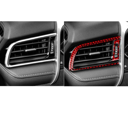 Real Red Carbon Fiber Compatible with Toyota Camry 2018-2024 Accessories Car Front Row Left Right A/C Vents Kit Cover Interior Trim Sticker Decal 6PCS - color: A/C Vent Kit