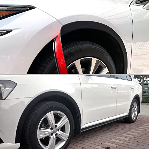 Car Wheel Eyebrow Arch Trim Lips Strip Fender Flare Protector Universal Rubber Wheel Eyebrow Protector for Car and Truck Fender Flare Edge Trim (3.8CM)