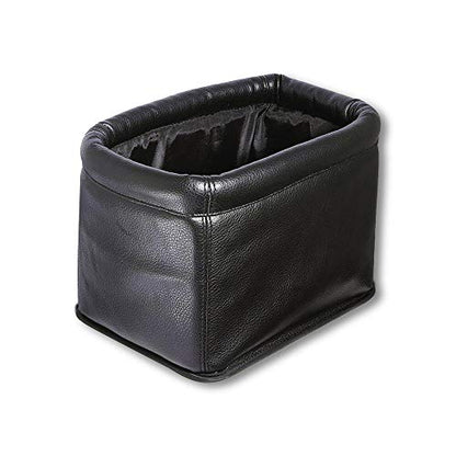 Leather Car Trash Can, Luxury Car Organizer, Leakproof Garbage Can for Car and Trucks, Black - color: Black