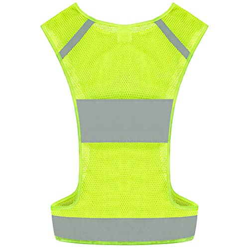 Reflective Vest Safety Running Gear with Pocket for Running Biking Walking - color: Neon Yellow, size: Large