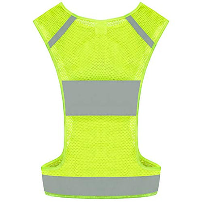 Reflective Vest Safety Running Gear with Pocket for Running Biking Walking - color: Neon Yellow, size: Large