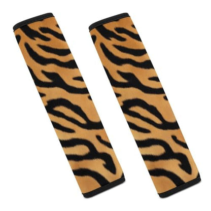 Men's Comfortable Cushion Pad Car Shoulder Strap, Wild Animal Tiger Skin Stripe Harness Pad Car Belt Covers - color: Color862