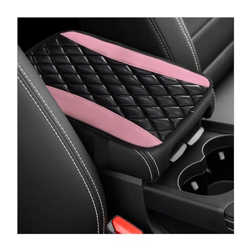 Dickno Car Center Console Cushion Pad, Universal Leather Waterproof Armrest Seat Box Cover, Comfortable Auto Armrest Cover Protector, Car Interior Decor Accessories for Most Vehicles (Pink) - color: Pink