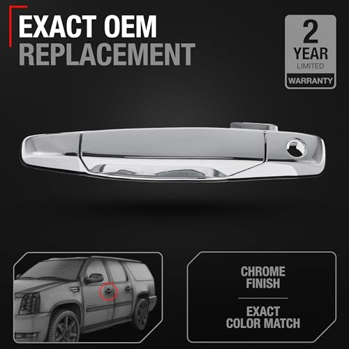 Exterior Front Driver Door Handle - Compatible with 2007-2013 Chevrolet Avalanche, 07-14 Silverado 1500, 2500, 3500, Suburban, Tahoe; 07-14 GMC Sierra 1500, 2500, 3500, Yukon XL - OEM 22738721, 80546 - size: Front Left Driver Side