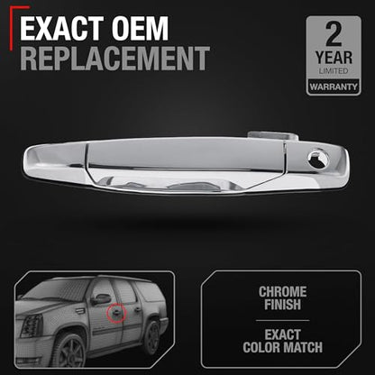 Exterior Front Driver Door Handle - Compatible with 2007-2013 Chevrolet Avalanche, 07-14 Silverado 1500, 2500, 3500, Suburban, Tahoe; 07-14 GMC Sierra 1500, 2500, 3500, Yukon XL - OEM 22738721, 80546 - size: Front Left Driver Side