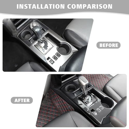 Jimen Compatible with Toyota 4Runner 2010-2023, Gear Shift Panel Cover Interior Trim Accessories (Carbon Fiber) - color: Carbon Fiber