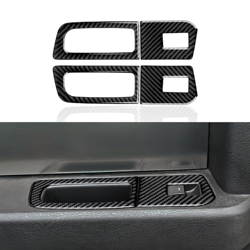 Car Carbon Fiber Sticker Rear Window Lift Switch Panel Interior Trim Cover for Ford F150 2009 2010 2011 2012 2013 2014 Accessories（Style C - color: Rear Window Lift Switch, C