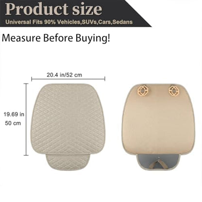 West Llama Linen Car Seat Covers,Bottom Seat Covers for Cars Include 2 Piece Front Driver Seat Pad Mat Universal Fits 90% Vehicles,SUVs,Cars,Sedans(2Piece-Beige) - color: B-Beige, size: 2 Front Bottom Seat Covers
