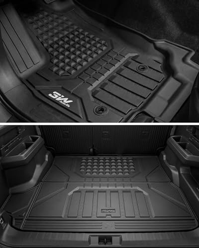 3W Floor Mats for Toyota 4Runner 2025 2026 5 Seats(Not fit Hybrid), All Weather TPE Custom Fit Floor Liner & Trunk Mat & 2nd Row Under Seat Mat & Backrest Mat for 4 Runner Full Set 7Pcs - style: 6. 4Runner Gas 5Seat|25-26|Full Set