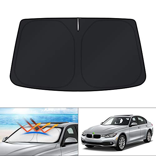 KUST Windshield Sun Shade for 2013-2018 BMW 3 Series/F30/F31/F80/M3 Accessories Custom Fit Sunshade Foldable Sun Visor Protector Blocks UV Rays Keep Your Car Cooler - size: For | BMW 3 Series/F30/F31/F80/M3 2013-2018