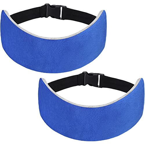 JenPen 2 Sets Headrest Travel Pillow Neck Pillow for Airplane Travel Functional Head Straps Neck Brace for Sleeping on Airplane Car(Blue) - color: Blue