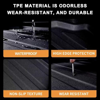 Floor Mats for 2014-2018 Chevy Chevrolet Silverado/GMC Sierra 1500 Crew Cab,2015-2019 Silverado/Sierra 2500HD 3500HD Crew Cab,TPE All Weather Protection Car Floor Liners Accessories - size: For 2014-19 Silverado Floor Mat（Non EV）