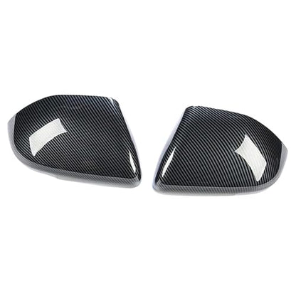 Door Wing Rearview Side Mirror Cover Caps, Pair Exterior Rear View Mirror Housing Door Wing Mirror Cover Cap, Compatible with Ford Explorer 2020-2022, Carbon Fiber, 2 PCS