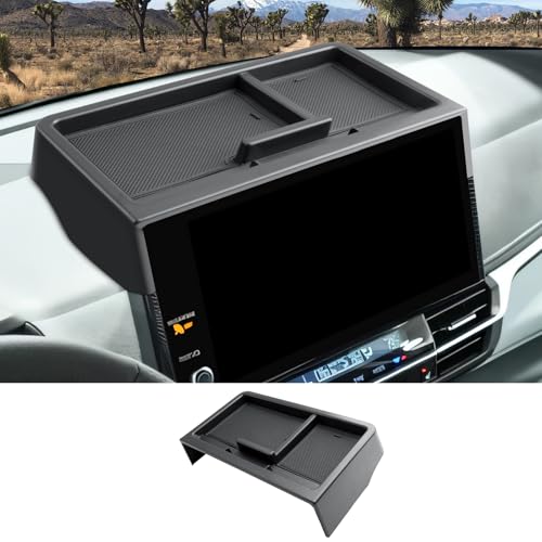 CDEFG Upgraded for 2025 2026 Toyota Sienna Dashboard Storage Box Behind-Screen Organizer for Toyota Sienna 2025 2026 Accessories for 12.3-Inch Touchscreen Dash Tray(Not for LE Trim 8-Inch) - color: Black Dashboard Box for 2025+ Sienna (12.3" Screen)