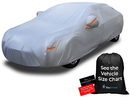EzyShade 10-Layer Car Cover Waterproof All Weather. See Vehicle Size-Chart for Accurate Fit. Outdoor Full Exterior Covers for Automobiles Sedan Hatch SUV Rain Sun Protection. Size A7 (See SizeChart) - color: Reflective, size: A7 - See Vehicle Size Chart