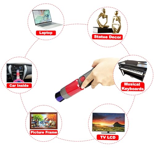 For Dyson V7 V8 V10 V11 V15 Vacuum Accessories & Attachment -Traceless Dust Brush & Dryer Vent Cleaner Kit - Refrigerator Condenser Coil Brush- Flexible Crevice Tool for Small Crevice & Car Detailing